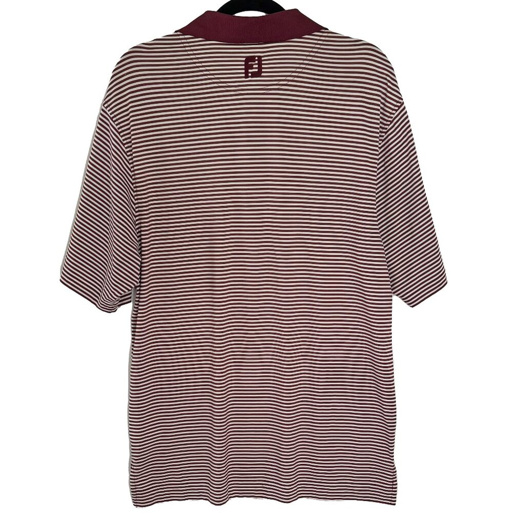 Footjoy FJ Striped Golf Polo Shirt Men's Size Medium - Picture 2 of 7